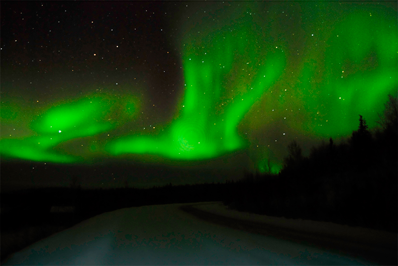 Aurora boreal no Canadá