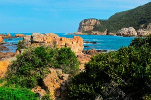 Praia em Rota Jardim, África do Sul.