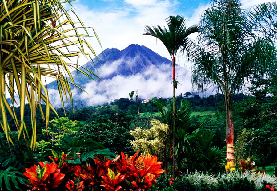 Vista da colorida natureza da Costa Rica.