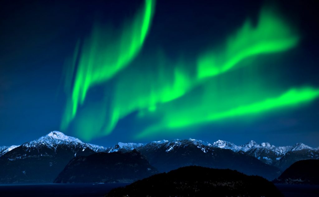 Aurora Boreal luz verde
