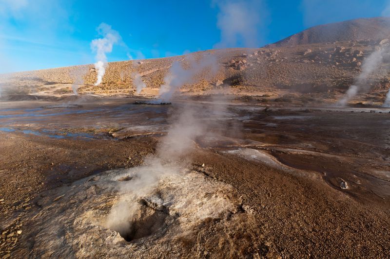 Gêiseres del Tatio, no Deserto do Atacama