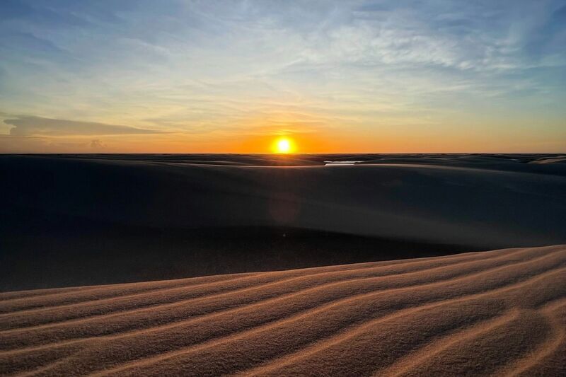 Pôr do sol nos Lençóis Maranhenses
