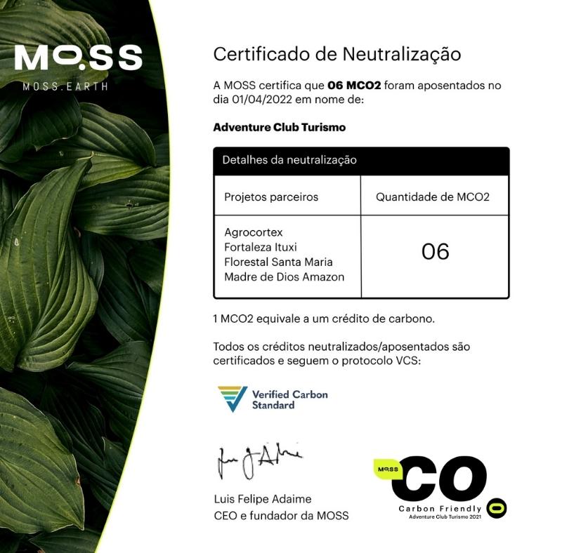 Certificado Moss Carbono Friendly
