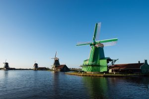Moinho de vento em Amsterdam, Holanda