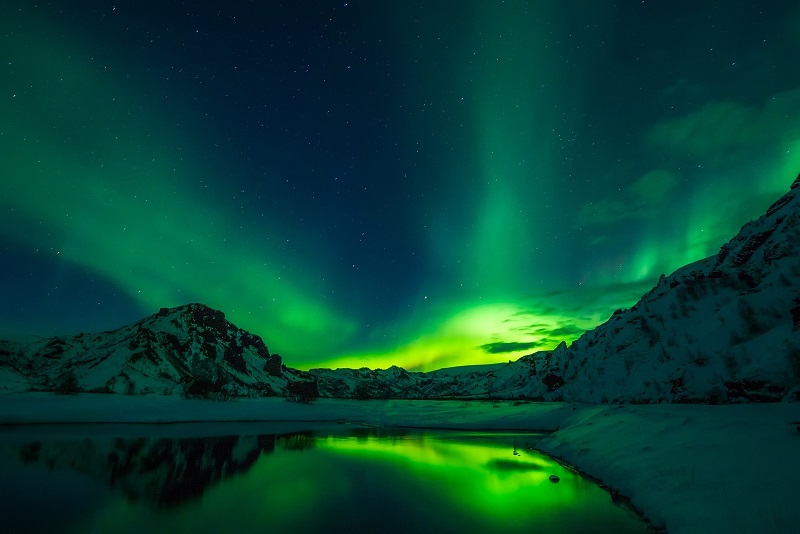 Aurora Boreal, também conhecida como "luzes do norte"
