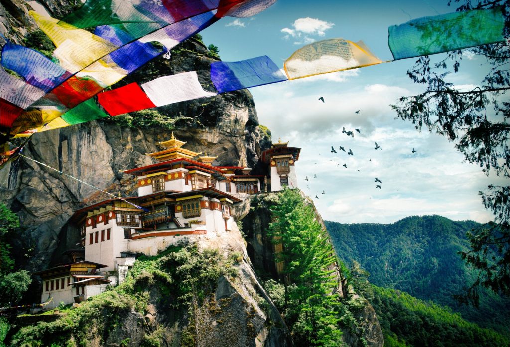 Paisagem do Butão, país localizado na Ásia