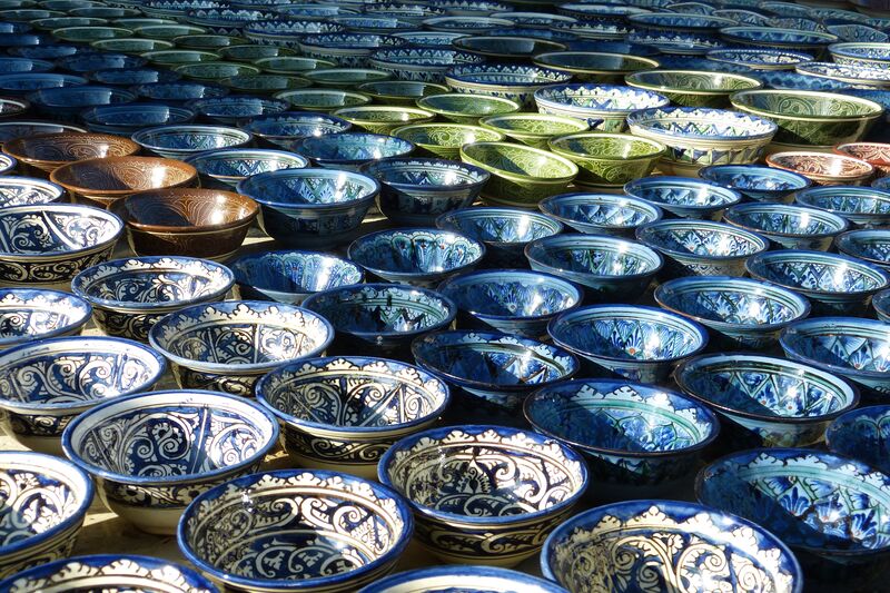 Cerâmicas e artesanatos no Uzbequistão