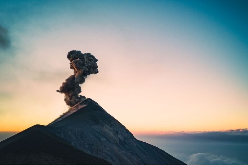 Vulcão Fuego na Guatemala