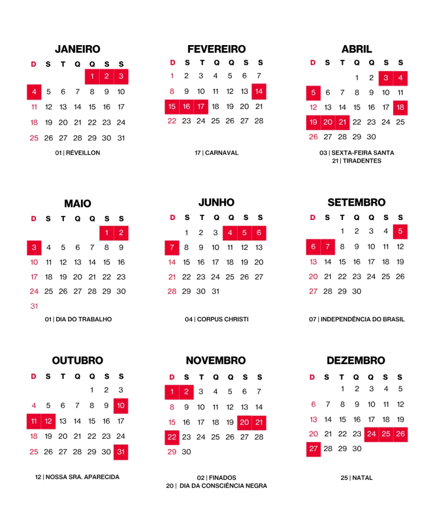 Calendário de feriados em 2026: quando viajar e para onde ir